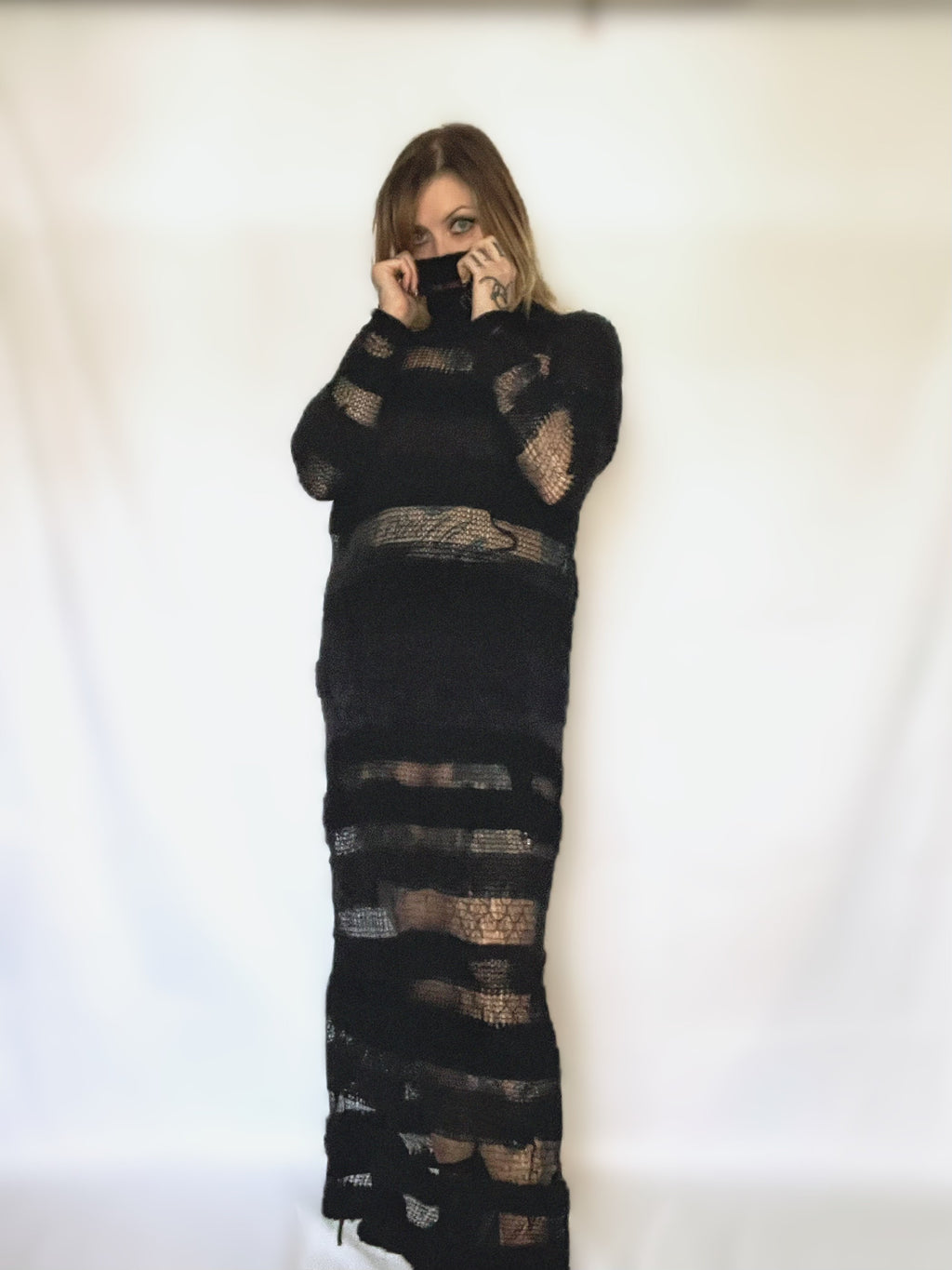 READY TO SHIP WASTELAND 2.0 MAXI TURTLENECK SWEATER DRESS