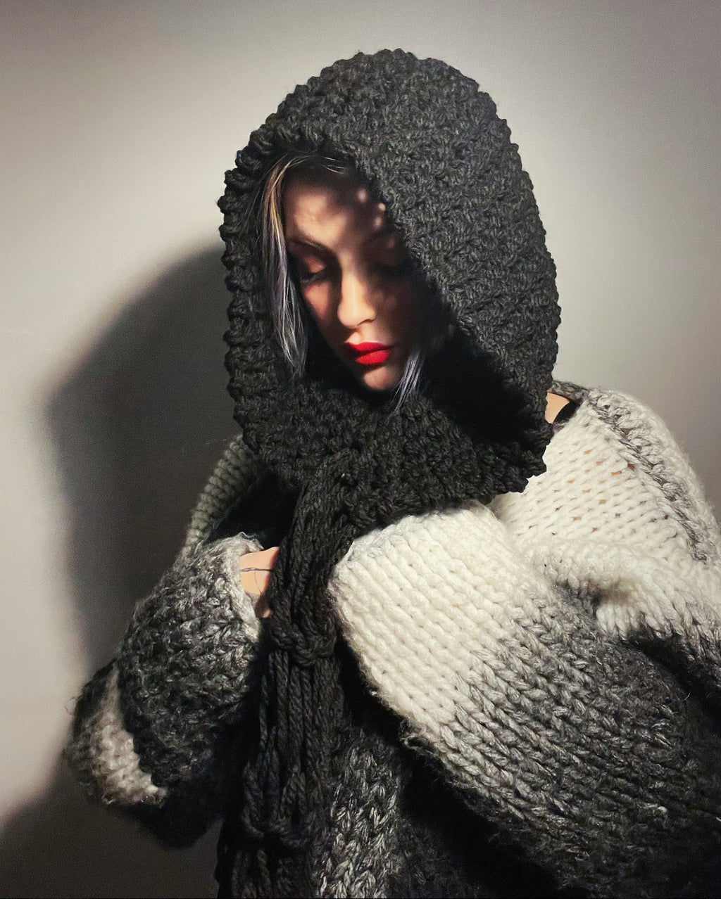 Cocoon hooded scarf